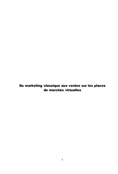 Du marketing classique aux ventes sur les places de marchés virtuelles