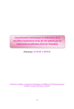 Caractérisation d'une microflore bactérienne par les hydrocarbures