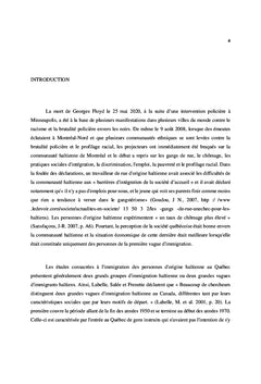 PROBLÉMATIQUE DES JEUNES D'ORIGINE HAÏTIENNE AU QUÉBEC