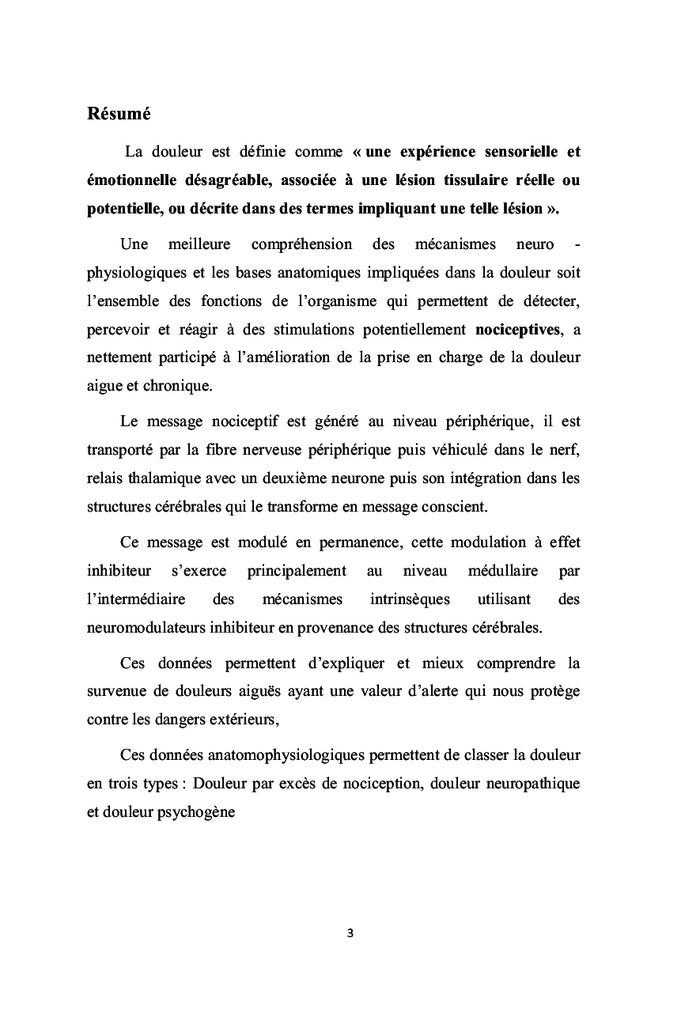 Physiologie de la douleur