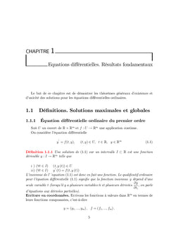 Equations Différentielles Ordinaires