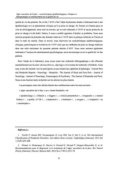 Les algies vasculaires de la face