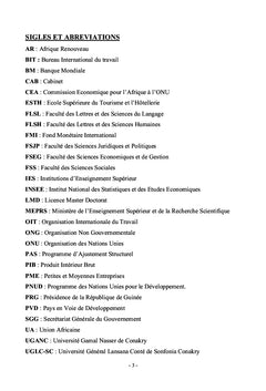 Accès des étudiants sortants des universités guinéennes à l'emploi