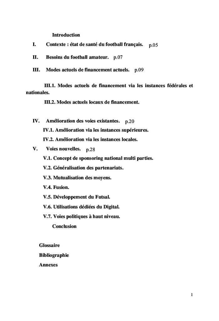La situation économique du football amateur.