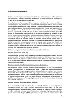 La situation économique du football amateur.