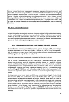 La situation économique du football amateur.