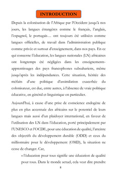 Intégration des langues nationales africaines dans l'éducation