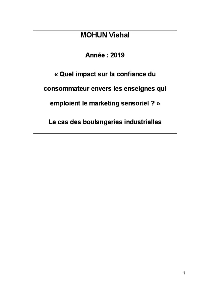 L'impact du marketing sensoriel sur le consommateur