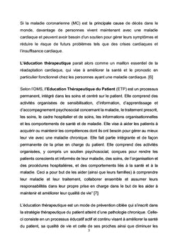 Réalité du rôle infirmier à l'éducation thérapeutique du coronarien
