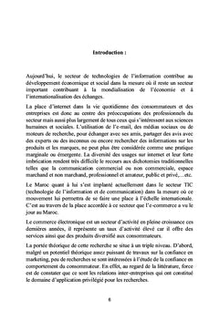 E-Commerce et Confiance des consommateurs en ligne : Cas du Maroc