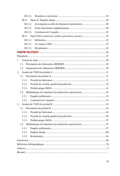 Gestion de résultat hors spécification de la déclaration à la décision