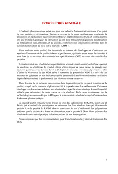 Gestion de résultat hors spécification de la déclaration à la décision