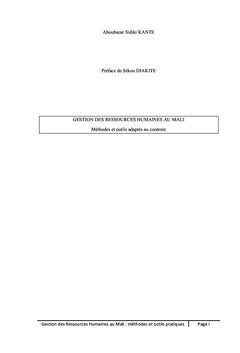 Gestion des ressources humaines au Mali