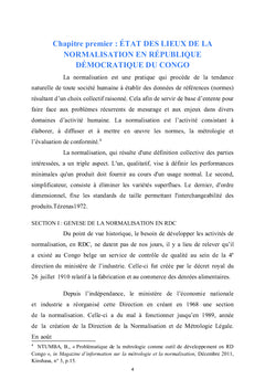 Plaidoyer pour la redynamisation de la normalisation en RD Congo