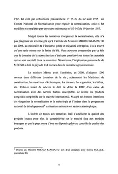 Plaidoyer pour la redynamisation de la normalisation en RD Congo