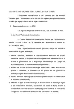 Plaidoyer pour la redynamisation de la normalisation en RD Congo
