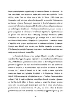 Formation a distance et défis de l'évaluation des apprentissages