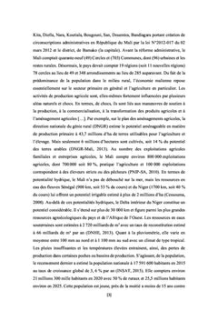 Productivité et Politique Publique Agricole au Mali