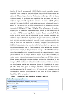 Productivité et Politique Publique Agricole au Mali
