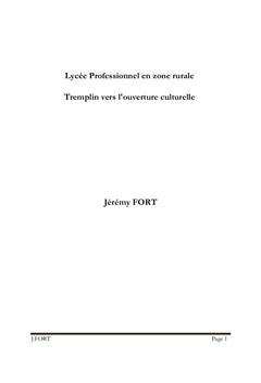 Lycée Professionnel en zone rurale
