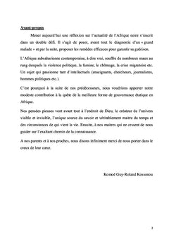 Paix durable en Afrique subsaharienne et structures socio-économiques