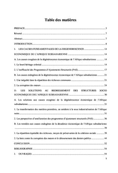 Paix durable en Afrique subsaharienne et structures socio-économiques