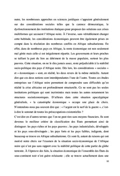 Paix durable en Afrique subsaharienne et structures socio-économiques