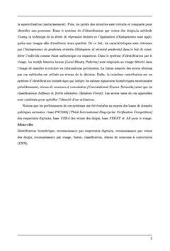 CNN Approfondis pour l'Identification Biométrique Multimodale