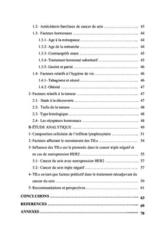Valeur pronostique des TILs dans le cancer du sein