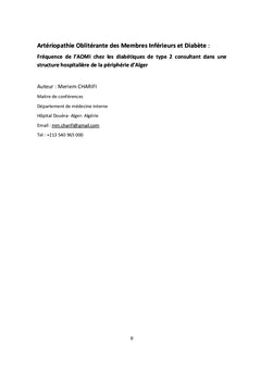 Artériopathie Oblitérante des Membres Inférieurs et Diabète