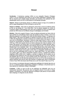 Les ostéonécroses aseptiques au cours du Lupus érythémateux systémique