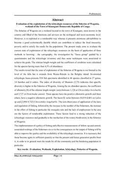 Evaluation de l'exploitation des ressources ichtyologiques