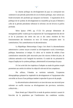 La décentralisation sur le développement des entités territoriales