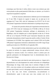 La décentralisation sur le développement des entités territoriales