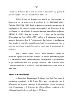 La décentralisation sur le développement des entités territoriales