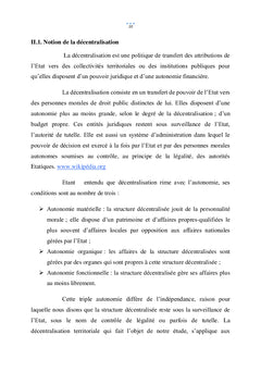 La décentralisation sur le développement des entités territoriales