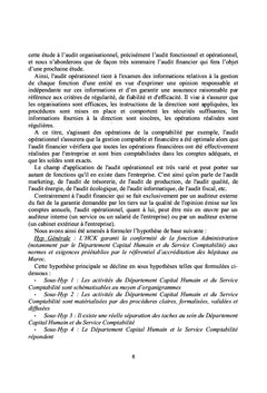 Contribution à l'audit de la fonction management