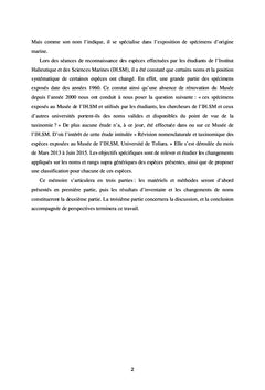 Révision nomenclaturale et taxinomique des espèces exposées