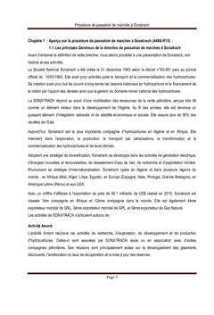 Procédures de Passation de Marchés à Sonatrach