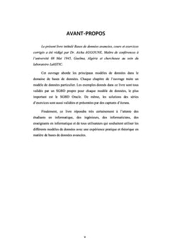 Bases de données avancées