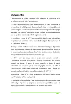 Étude du rythme cardiaque foetal et ses anomalies