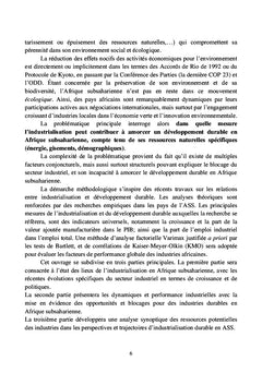 Industries et Développement durable en Afrique subsaharienne