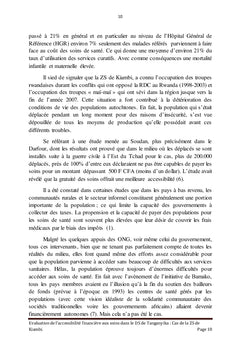 EVALUATION DE L'ACCESSIBILITE FINANCIERE AUX SOINS DANS LE DISTRICT SANITAIRE DU TANGANYIKA :
