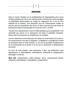 Problématique de l'expropriation des terres en R.D.C.