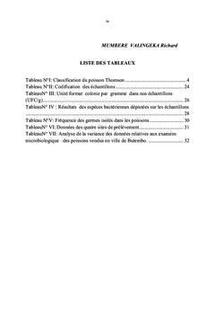 Analyse microbiologique des poissons congelés (Thomson)