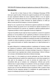 TUCP, Economie d'Echelle et Productivité Totale des Facteurs