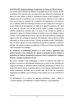 TUCP, Economie d'Echelle et Productivité Totale des Facteurs