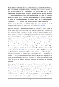 TUCP, Economie d'Echelle et Productivité Totale des Facteurs