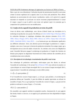 TUCP, Economie d'Echelle et Productivité Totale des Facteurs