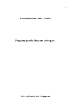 Pragmatique de discours poétiques